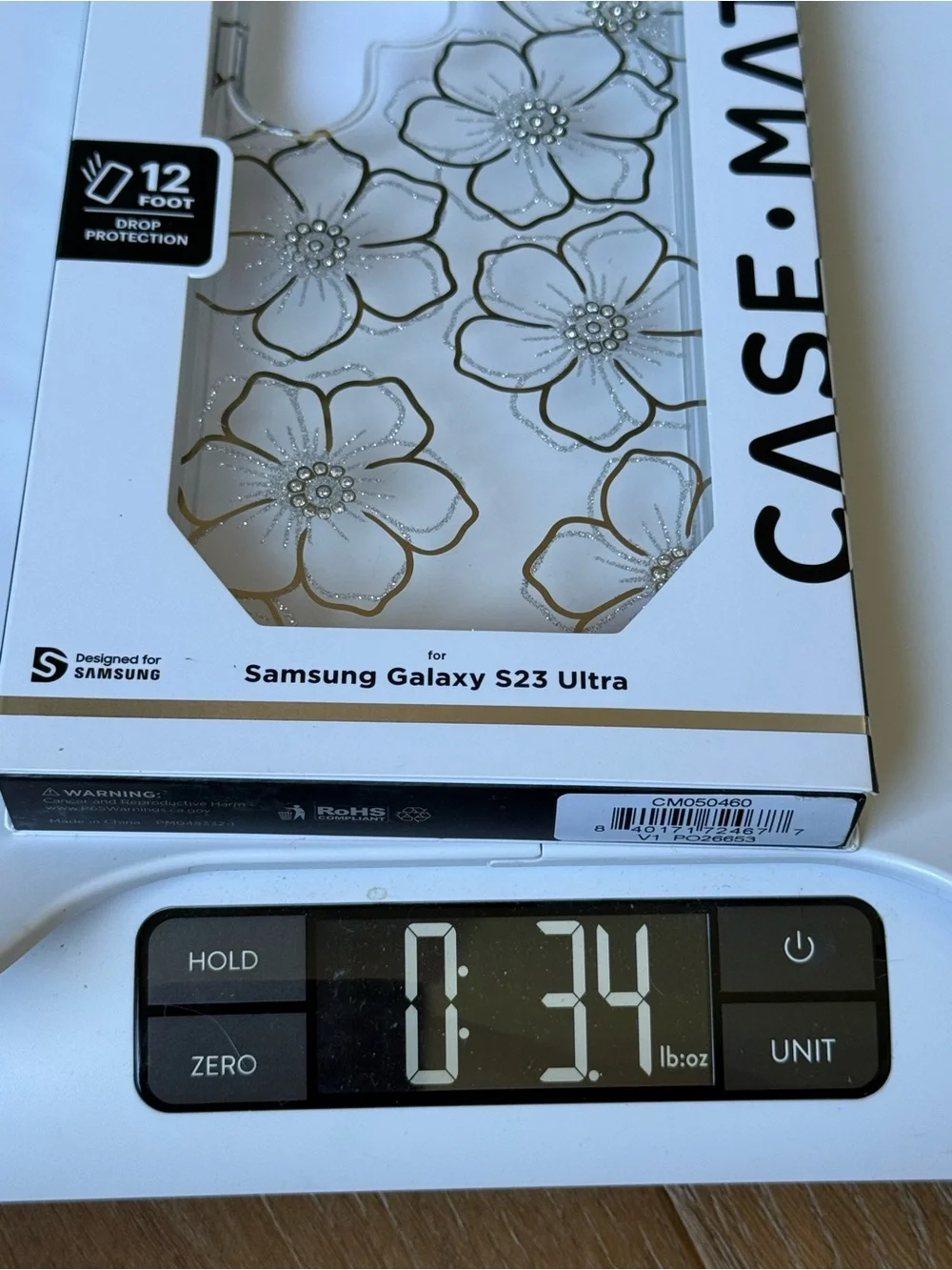 New CASE-MATE Samsung Galaxy S23 Ultra Floral Protective Case Gold Silver flower